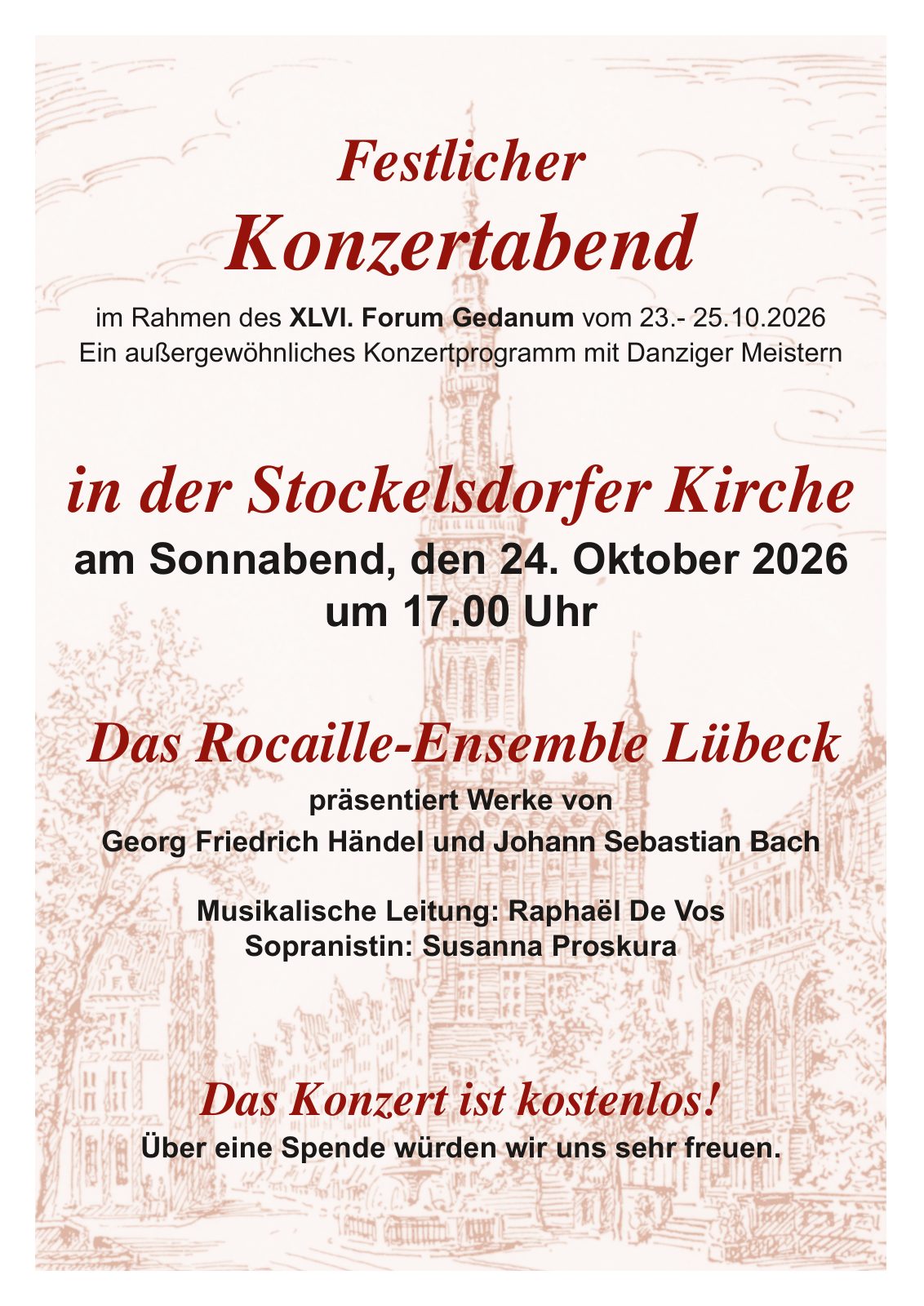Plakat Festlicher Konzertabend am 24. Oktober 2026